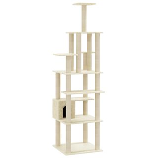 Vidaxl rascador árbol 7 pisos con casa crema para gatos