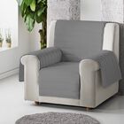 Cubre sillón acolchado reversible color Gris, , large image number null