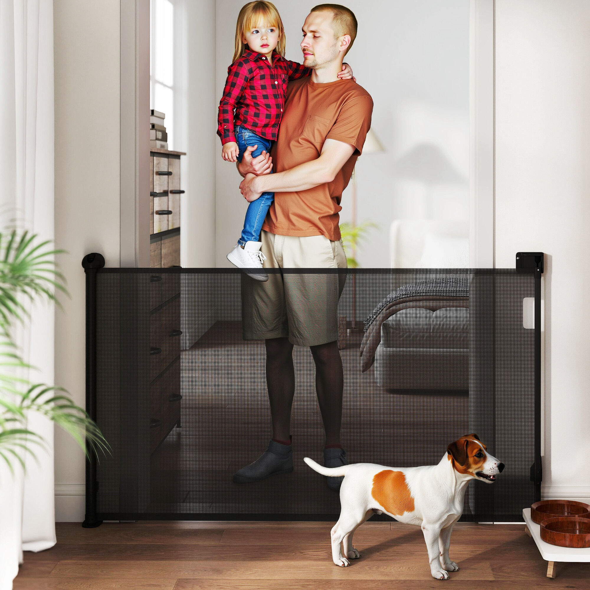 PawHut Barrera para Perros Negro thumbnail