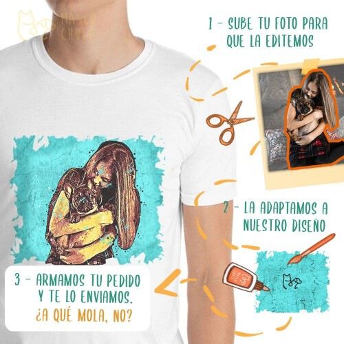 Mascochula camiseta hombre graffiti personalizada con tu mascota negra thumbnail