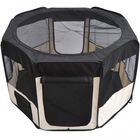 Pawhut parque plegable negro y beige para perros, , large image number null