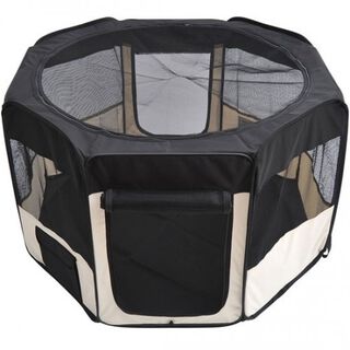 PawHut parque para perros de 6 paneles corralito para perros valla metálica  para mascotas con ancho ajustable y marco de acero 82,5-150x79x61 cm negro