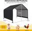 COSTWAY Tienda de campaña para Perros, Refugio de Sombra para Perros, Casa para Mascotas al Aire Libre con Techo Impermeable, Estacas de Tierra, Carpa con Toldo Resistente al Sol, 129 x 124 x 108 cm, , large indicador imagen numero 2