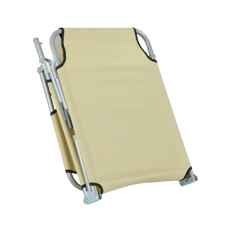 Outsunny Tumbona plegable beige para jardin thumbnail