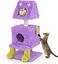 COSTWAY Árbol para Gatos, Torre para Gatos con Temática de Monstruos con Condominios, Felpa Larga y Suave, Poste Rascador De Sisal, Juguetes Colgantes, Árbol Rascador para Gatos (Púrpura y Verde), , large indicador imagen numero 1