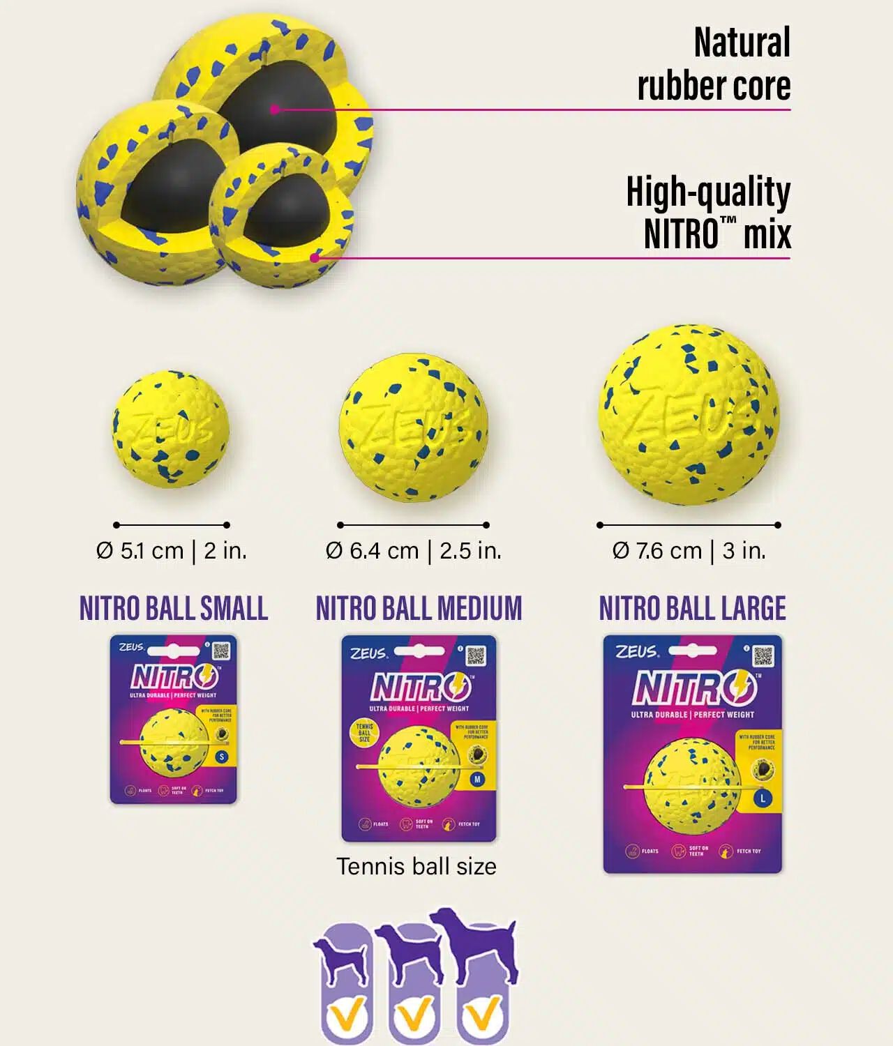Zeus Nitro&trade; Bola Lastrada, L, &Oslash;7,6cm, , large Imagen numero 3