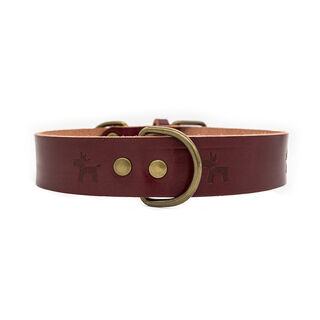Ladran Gaucho Collar cereza de cuero premium para perros