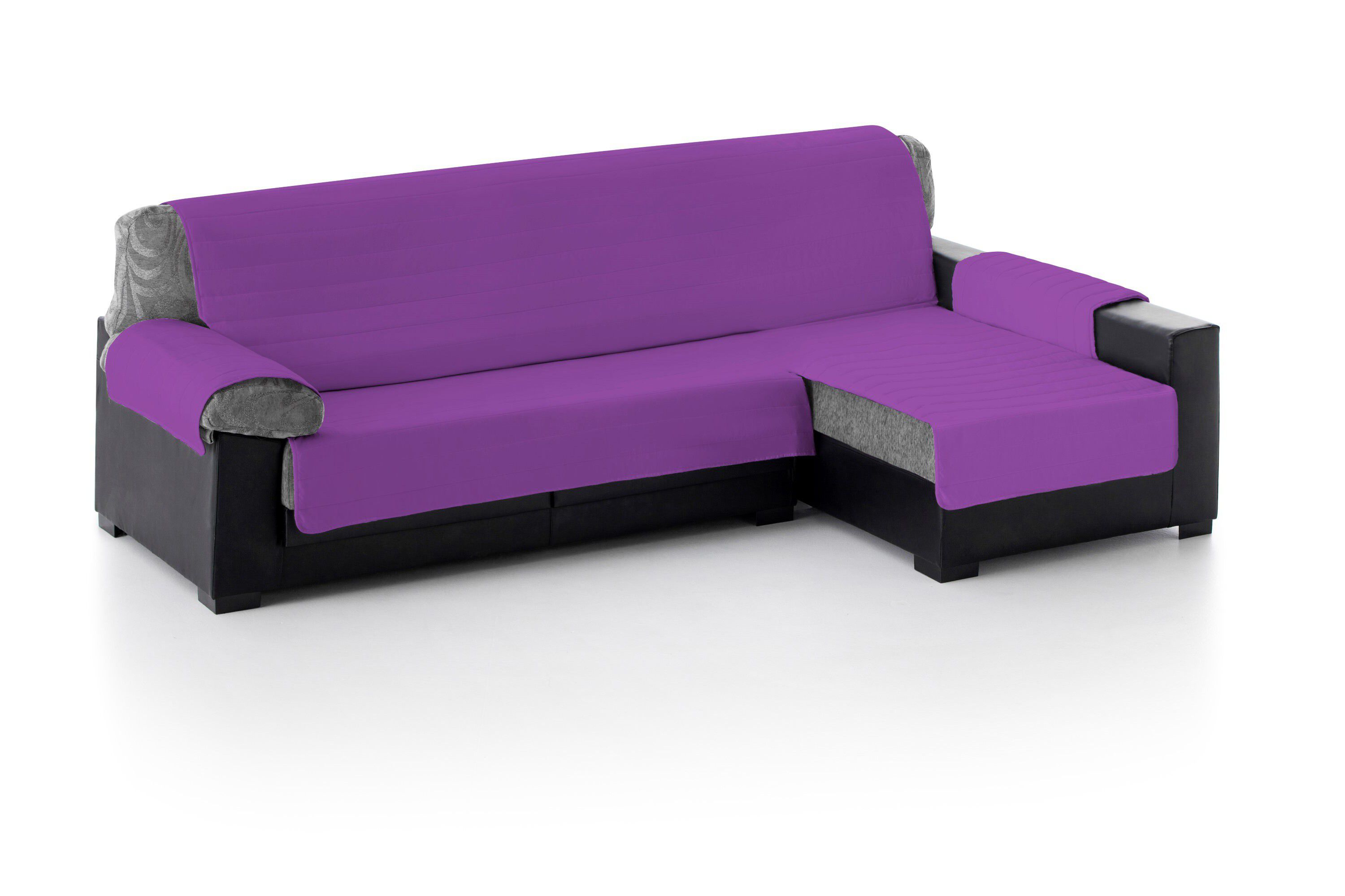 Cubre Sofa Acolchado Chaise Longue Derecho color Fucsia, , large Imagen numero 3