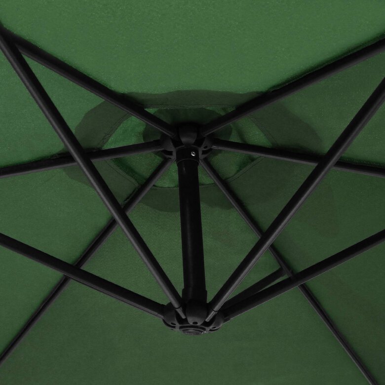 Sombrilla Verde de 3 m con Mecanismo de Manivela y Cubierta Impermeable Gratis, , large image number null