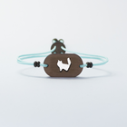 Pulsera de madera Gato Persa personalizable color Celeste, , large image number null