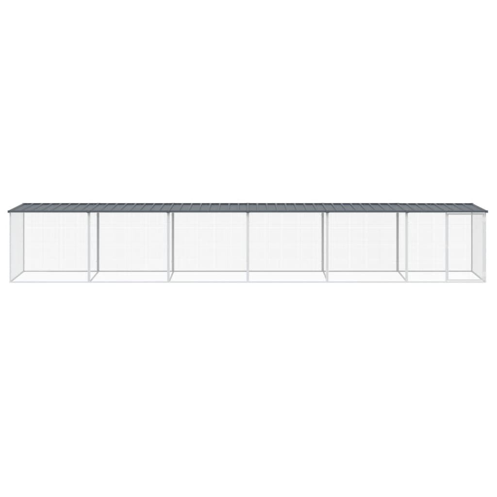 vidaXL Gallinero con techo acero galvanizado color antracita para gallina thumbnail