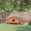 PawHut Conejera de Madera 309x79x86 cm Conejera Exterior Grande para 2-4 Conejos con 2 Corrales Bandeja Extraíble Techo Asfáltico 2 Rampas Natural, , large indicador imagen numero 2