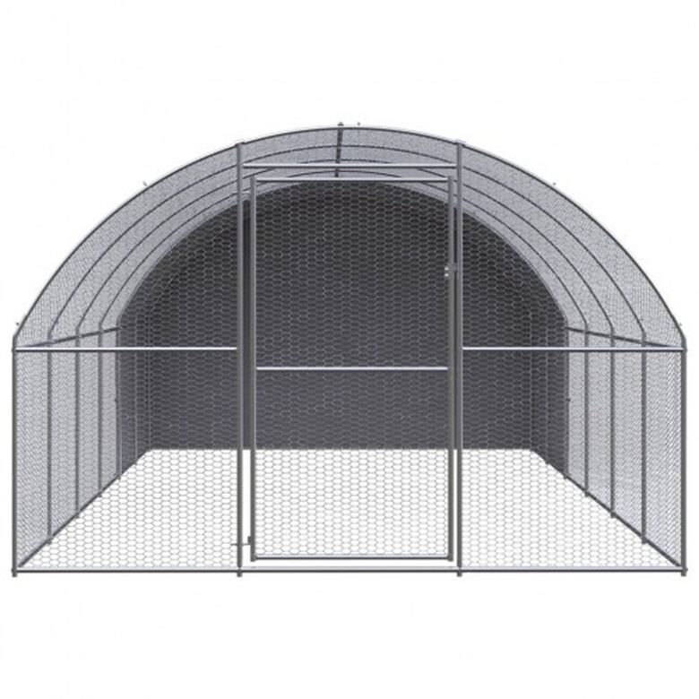VidaXL Gallinero Exterior plateado thumbnail