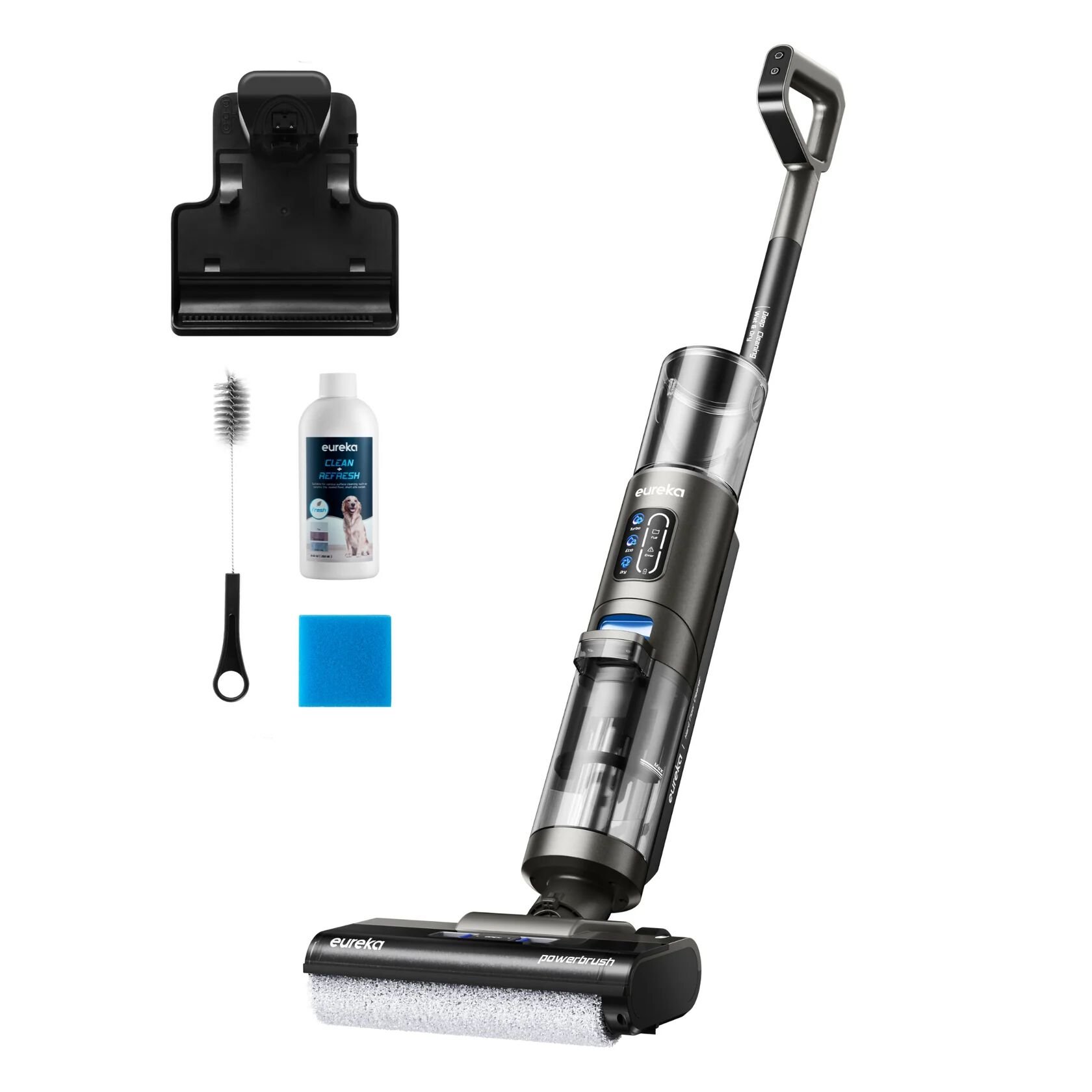 Eureka NEW430 Aspiradora en Seco y Húmedo, Escoba Eléctrica Sin Cable, Aspiradora Friegasuelos Multisuperficie, Limpieza de Pelo de Mascotas, Limpieza de Bordes, Depósito Doble de Agua, Navegación por Voz thumbnail