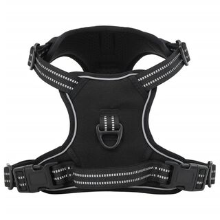 VidaXL Arnés con bandas reflectantes ajustables negro para perros