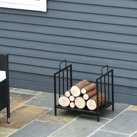Estante de leña para chimeneas para interior y exterior