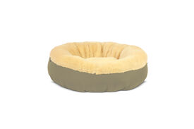 Gauty Cama Redonda Tela Impermeable y pelo beige para Perros y Gatos 