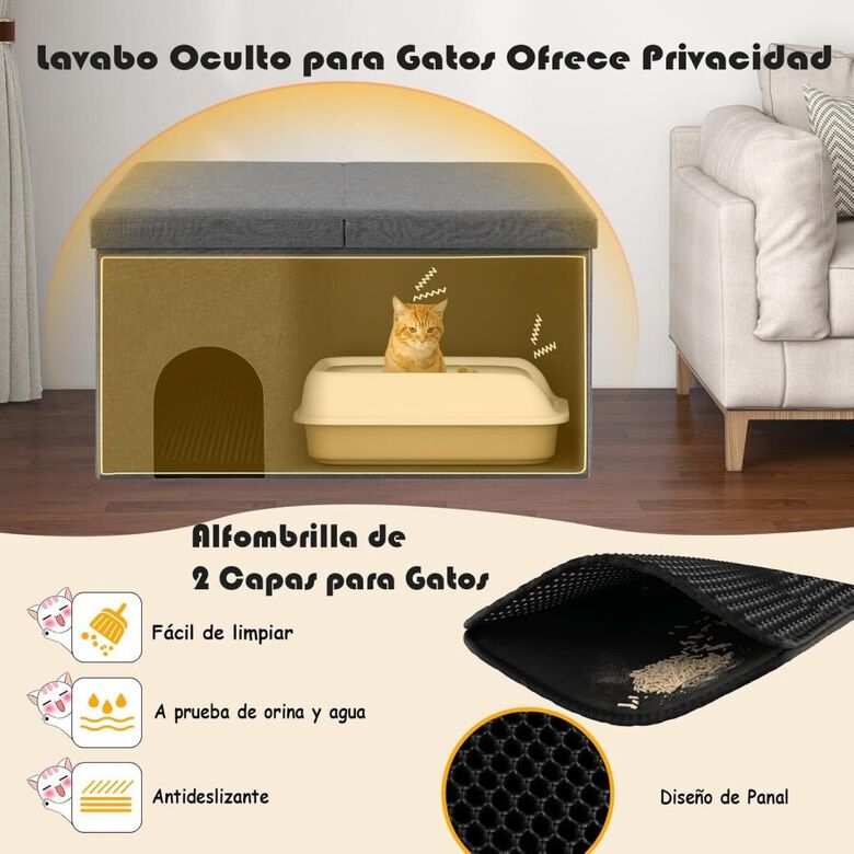 Costway Banco con Arenero para Gatos thumbnail