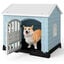 COSTWAY Casa para Perros Plegable de Pl&aacute;stico, Refugio para Mascotas Resistente a la Intemperie con Bandeja de Inodoro, Puerta con Cerradura, Techo Inclinado, Jaula de Interior Exterior para Cachorros Gatos, , large indicador imagen numero 1