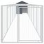 vidaXL Caseta perros con tejado acero galvanizado gris 117x609x123 cm, , large indicador imagen numero 10