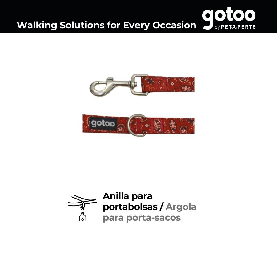 Gotoo Correa estampada cachemira rojo para perro, , large Imagen numero 4