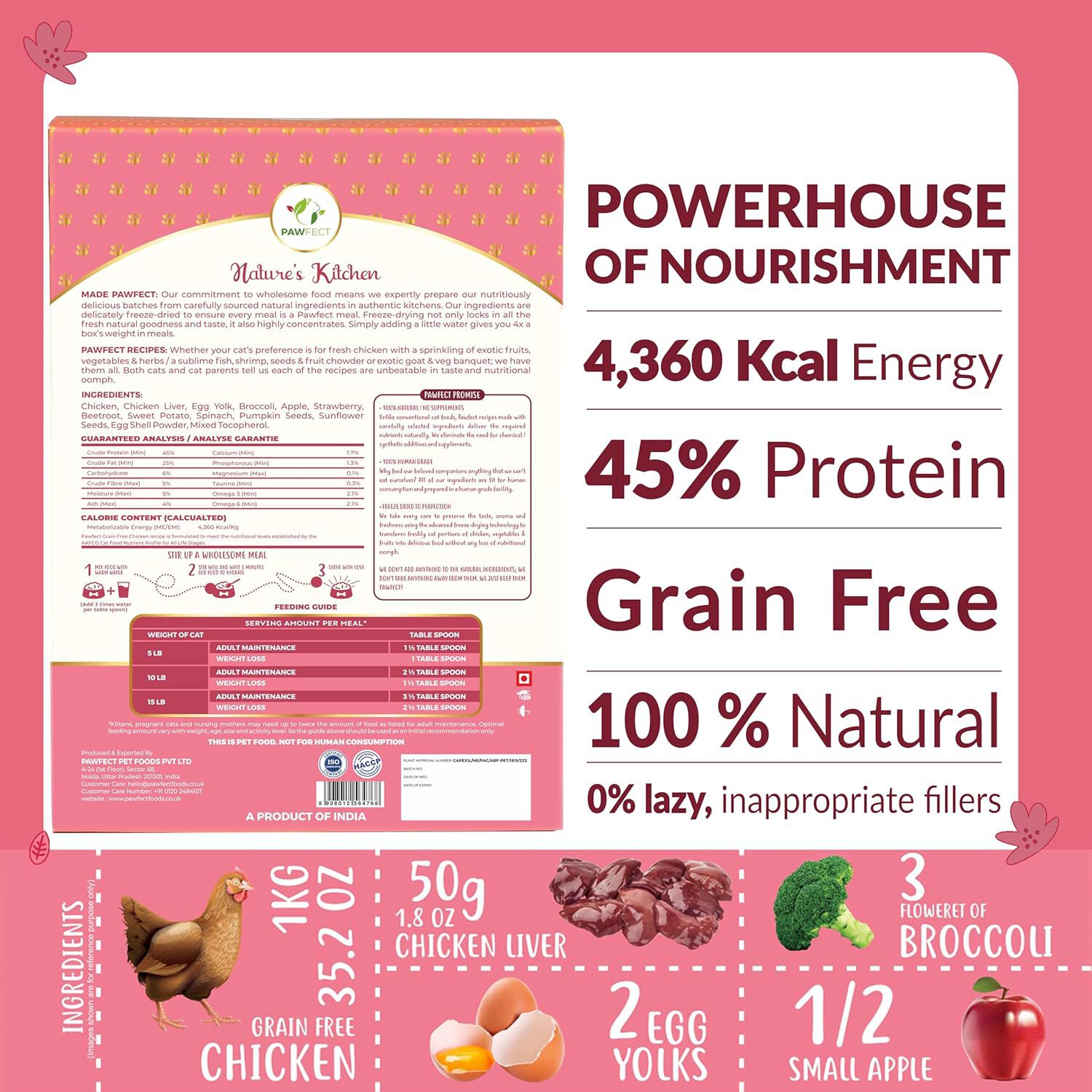 Alimento completo y equilibrado sin cereales para gatos: receta de pollo (500 g/17,64 oz), , large Imagen numero 2