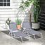 Outsunny Conjunto de 2 Tumbonas Plegables Tumbonas de Jardín con Respaldo Ajustable en 4 Niveles Carga 120 kg para Terraza Piscina 186x66x80 cm Gris, , large indicador imagen numero 2