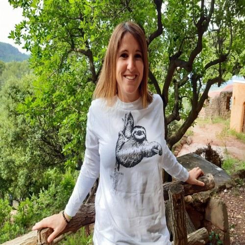 Camiseta unisex perezoso color Blanco thumbnail