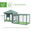 PawHut Gallinero de Madera de Pino Refugio Jaula para Gallinas Pollos Exterior con Caja Nido Bandeja Extraíble y Espacio para Correr 196x76x97 cm Verde y Blanco, , large indicador imagen numero 4