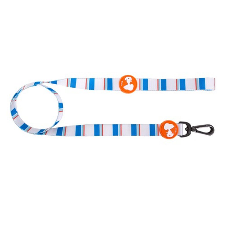 Zooz Pets Stripe correa de poliéster azul y naranja para perros , , large image number null