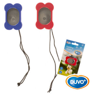 Duvo Clicker plástico adiestramiento rojo y azul para perros