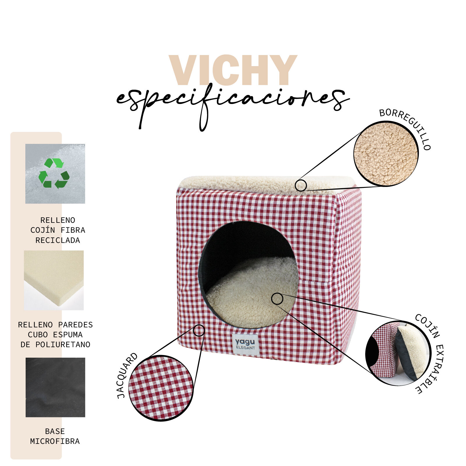 Yagu  cubo vichy grana para perros thumbnail