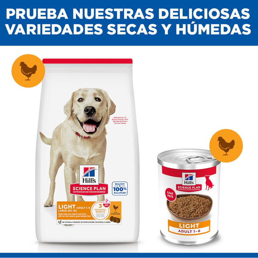 14 kg Hill's Science Plan Light Adult Pollo pienso para perros, , large Imagen numero 7