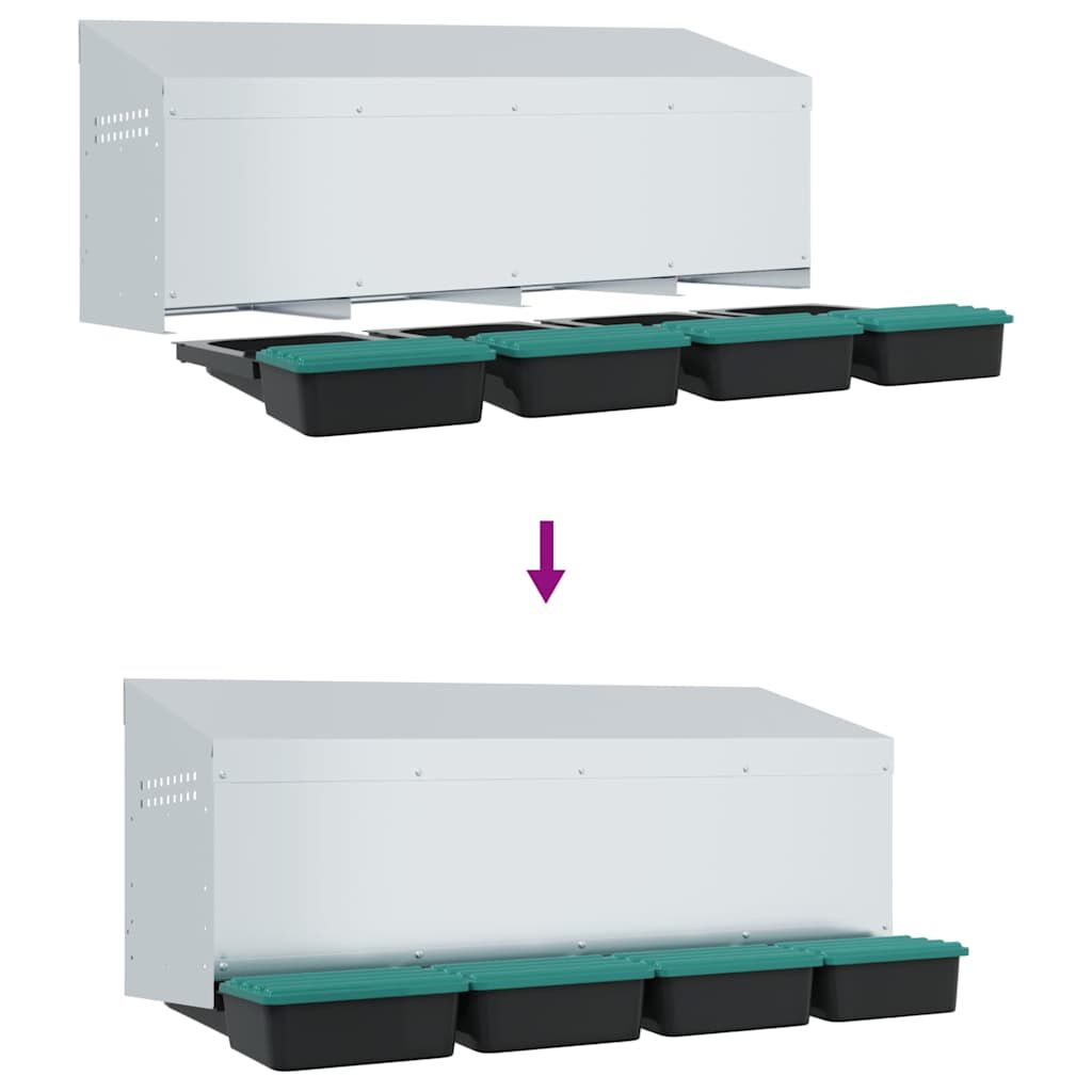 vidaXL Nido para gallinas de acero galvanizado para montar en la pared thumbnail