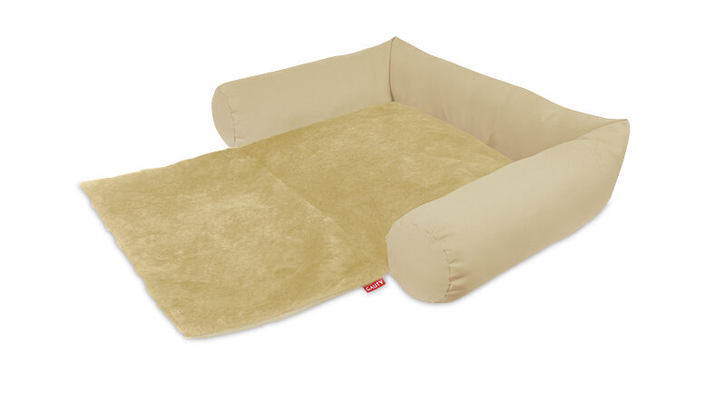 Gauty Cama Redonda para Perros y Gatos  Tela Impermeable y pelo - Beige, , large Imagen numero 1