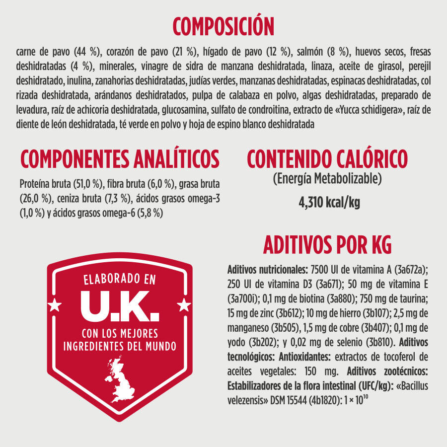 250 g Nulo Freeze-Dried Raw Pavo con Salm&oacute;n y Fresas Pienso para perros, , large Imagen numero 4