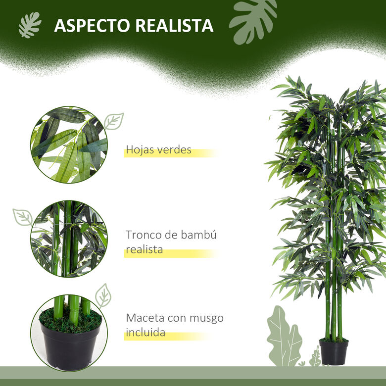 Outsunny Bambú Artificial con Cañas Naturales para hogar thumbnail