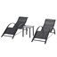 Outsunny 2 Tumbonas de Jardín 59x169x66 cm con Mesa de Café 41x41x45 cm de Vidrio Templado Reposabrazos para Patio Piscina Terraza Aire Libre Negro, , large indicador imagen numero 1