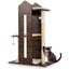 COSTWAY 120 cm &Aacute;rbol Rascador para Gato de Madera, Torre Rascador para Gatos con Poste de Sisal, Pelotas Colgantes, Cojines de Peluche Lavables, Mueble Auxiliara Multinivel para Gato, Industrial, , large indicador imagen numero 1