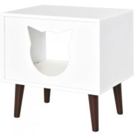 Cueva/Cama con cojín PawHut para gatos color Blanco