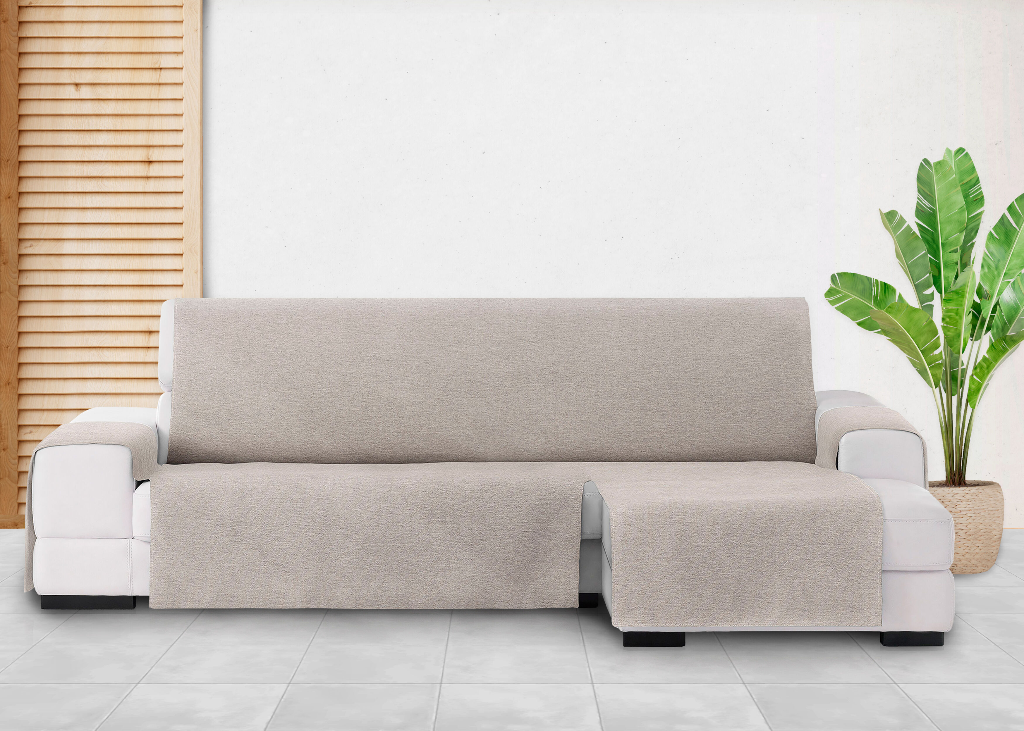 Vipalia Protector Cubre Sof&aacute; Chaise Derecho 240 Color Beige Modelo Brisa, , large Imagen numero 4