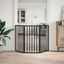 vidaXL Puerta para perros plegable 3 paneles madera álamo negra 150 cm, , large indicador imagen numero 3