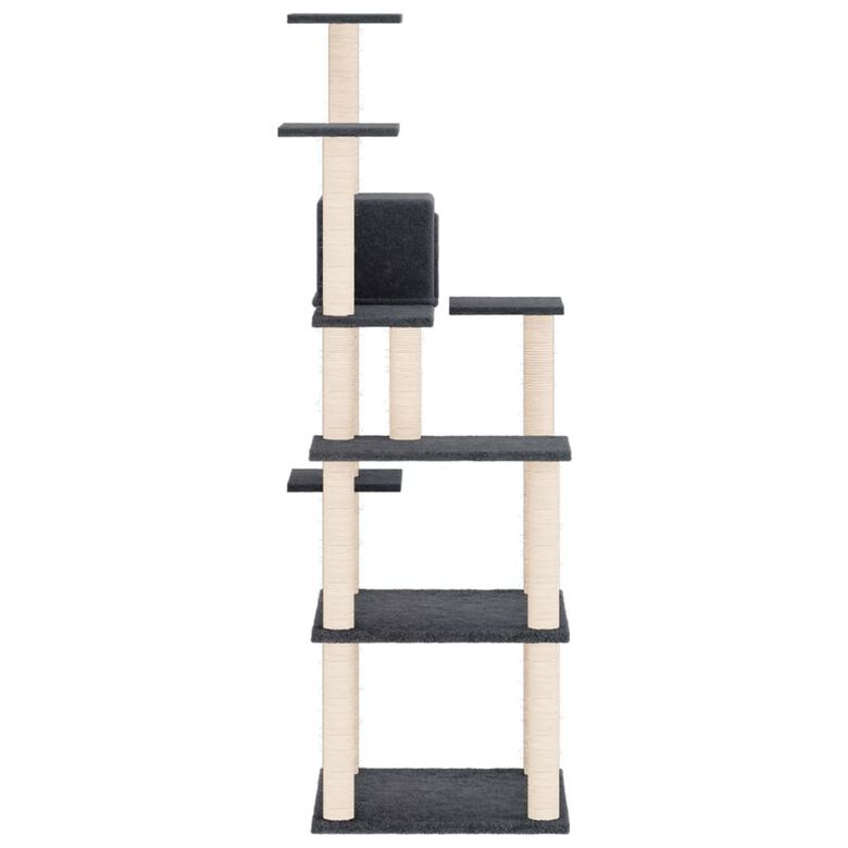 VidaXL Rascador grande gris con postes de sisal para gatos thumbnail