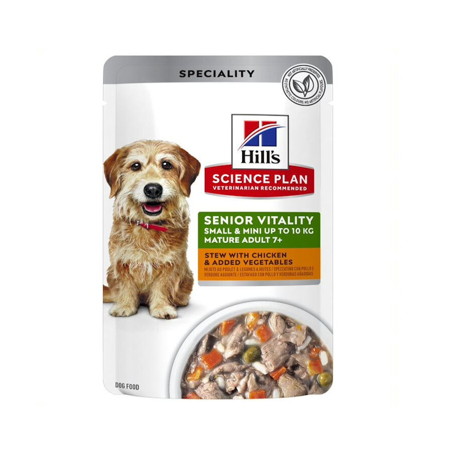 12 sobres x 80 g Hill's Science Plan Senior vitatily adult 7+ small & adult estofado de pollo sobre para perros &iexcl;Pack ahorro!, , large Imagen numero 2