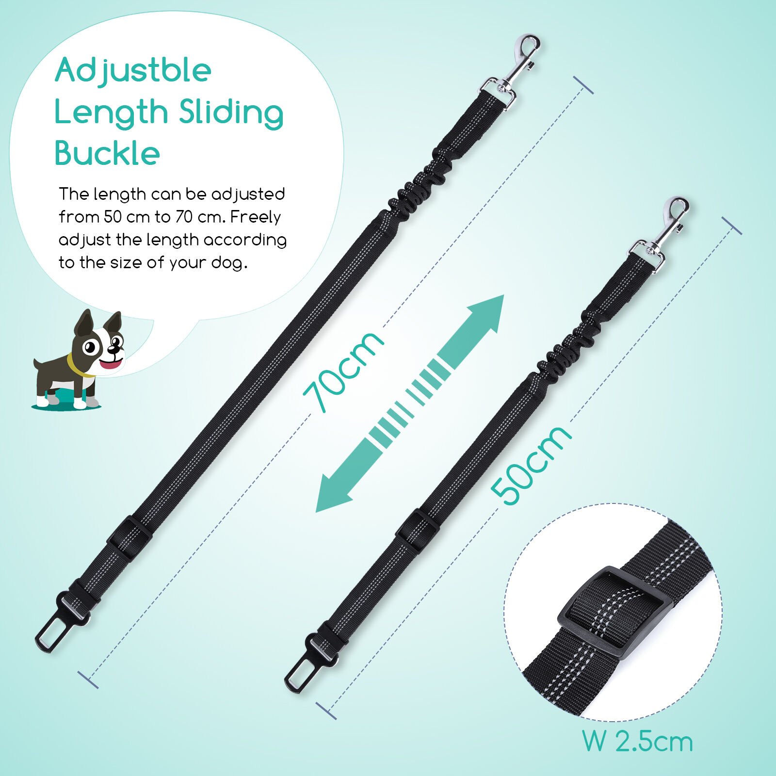 Nobleza Enganche para Cinturón de seguridad negro para perros thumbnail