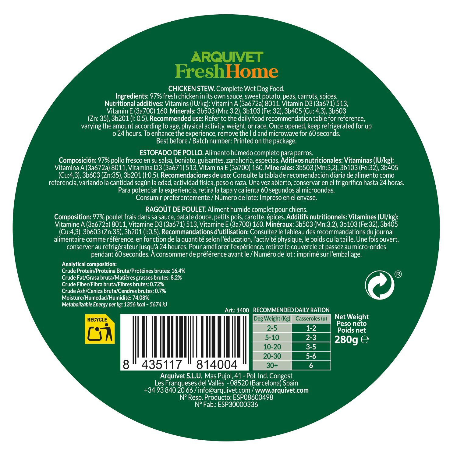 PACK 9 unidades Fresh Home Chicken Stew 280g, , large Imagen numero 6