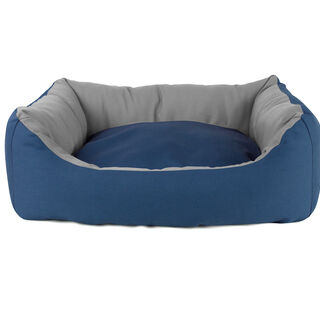 Gauty Cama Rectangular azul y gris para Perros y Gatos