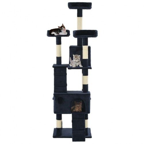 Rascador con postes de sisal para gatos color Azul thumbnail