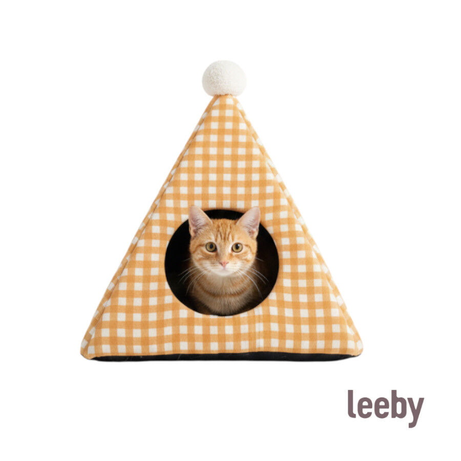 Leeby Cama Pir&aacute;mide Vichy Naranja para gatos, , large Imagen numero 5