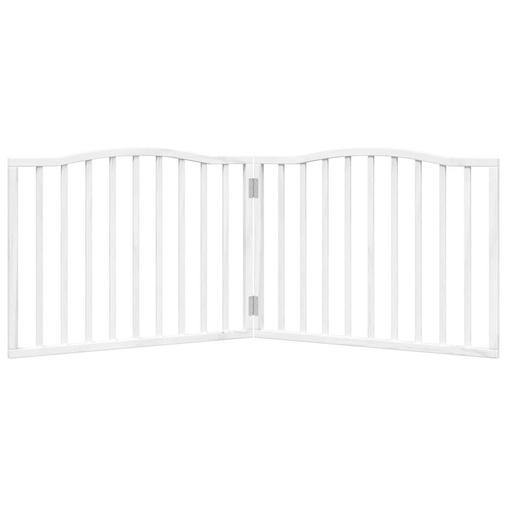 vidaXL Puerta para perros plegable 2 paneles madera &aacute;lamo blanca 160cm, , large Imagen numero 9
